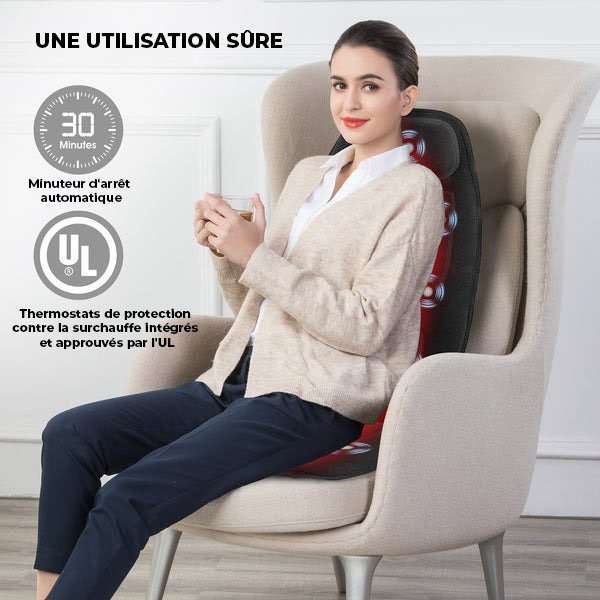 Masseur de dos à vibrations avec chaleur