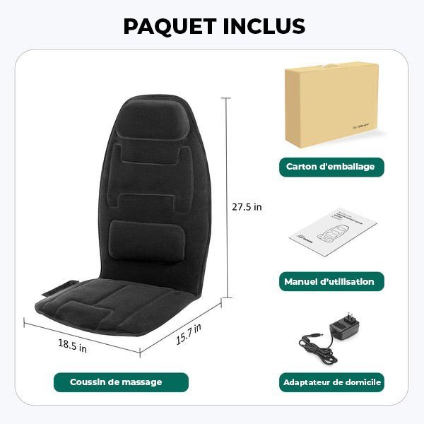 Masseur de dos à vibrations avec chaleur