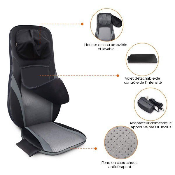 Masseur dorsal avec coussin de massage chauffant
