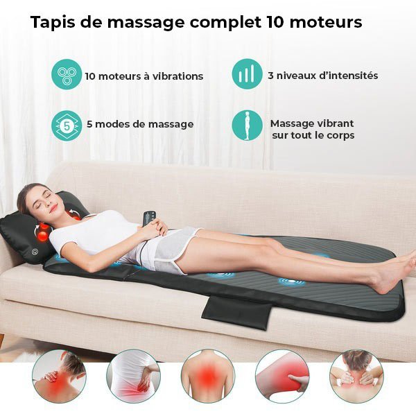 Tapis de massage chauffant corps complet
